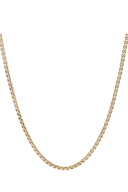 Box Chain Necklace, 18K Yellow Gold